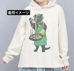 ゴースローキャラバン　裏毛スキレットピザ猫パーカー　長袖のサムネイル
