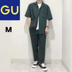 【美品】GU シアサッカーオープンカラーシャツ&イージーアンクルパンツ