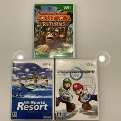 Wii ゲームソフト　ドンキーコングリターンズ&マリオカートなど　3本セット