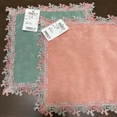 【新品】近沢レース　タオルハンカチ　ローズヒップ　2色セット