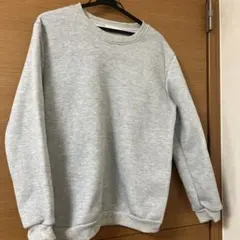 シンプル クルーネック スウェット グレー