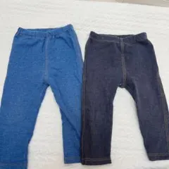 ストレッチデニム風パンツ 80 2枚セット ユニクロ ユニクロ スパッツ ズボン