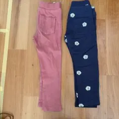 赤と花柄のボトムス