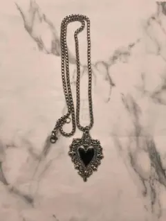 ハート型ペンダント ネックレス シルバー　Shein