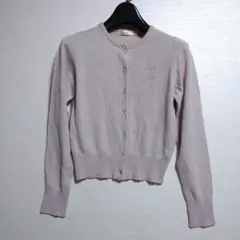 Ank Rouge ピンク系 ニットカーディガン M ハート型ボタン