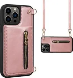 ♢iPhone 13 Pro ケース 手帳型 カードケース ショルダーストラップ