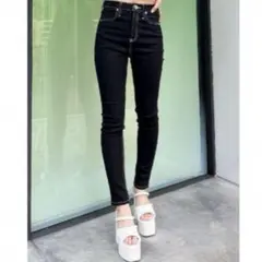 gyda ワンウォッシュスキニーパンツ　ハイウエスト