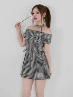 ワンピース ANDMARY Becky check mini dress andmary Becky check mini dress - メルカリ