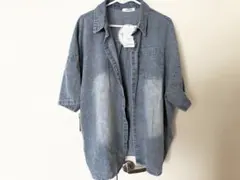 しまむら*annaコラボ*3L*デニム半袖シャツ*淡青のサムネイル