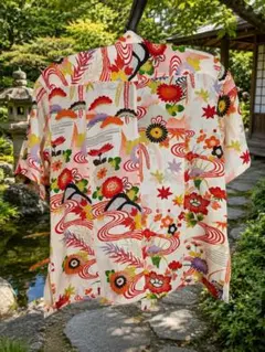 HERHIS】タグ付き 着物リメイク 和柄シャツ 絹100% M - メルカリ