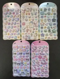 コットンパフィーシール　キャラクターシール　サンリオピーナッツ5種類