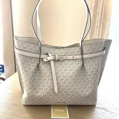 未使用♡マイケルコース♡エミリア♡トートバッグ♡大きめ♡アイボリー×ライトグレー