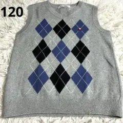 美品　ファミリア　familiar アーガイル柄 ベスト 120 上品なベスト
