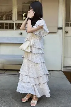 GRL フリルドットキャミワンピース