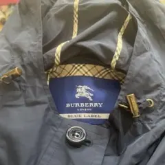 BURBERRY ブルーレーベル　ネイビー フード付きコート 38 携帯用