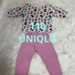 ユニクロバーバパパパジャマ110長袖キルト上下セット女の子ピンクUNIQLO