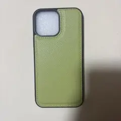 iPhone13promax用ケース レザー調 グリーン