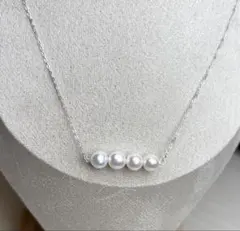 超高照り本真珠 7mmシンプルネックレス　上品　可愛い　シルバーS925刻印
