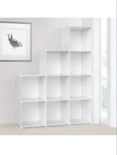 【未使用】送料込み★Vacplus 組み立て式収納ラック/ホワイト 9ボックス