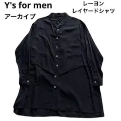 y's for men 90's アーカイブ レイヤードシャツ ブラック 名作のサムネイル
