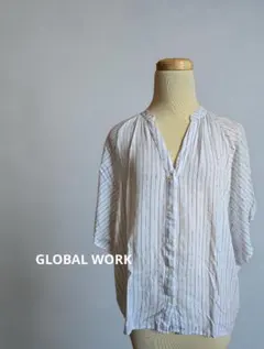 【美品】ホワイト Vネック 半袖 GLOBAL WORK グローバルワーク