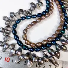 まとめ売り＊淡水真珠＊カラーパール＊3本セットa67