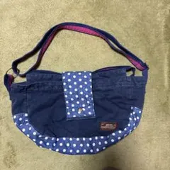 ネイビー 水玉模様 ショルダーバッグのサムネイル