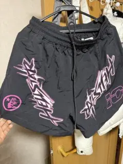 即日発送 HELLSTAR グラフィック ハーフパンツ Sサイズ ブラック 