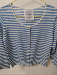 【タグ付き】ボーダー柄ショート丈カーディガン 7分袖 アンレリッシュ