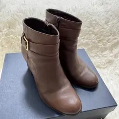 訳あり コールハーン ブラウンレザー中ヒールブーツ