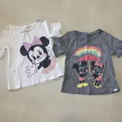 ミニーマウス・ミッキーマウス Tシャツ 2枚セット 100cm