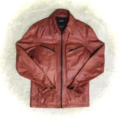 ニコルクラブ フォーメン 豚革 レザー ジャケット シングルライダース難あり