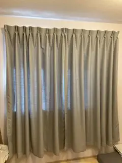 新品　未使用　無印良品　オーダーカーテン　グレー 熱を通しにくく透けにくいレースノンプリーツカーテン／オフ白 | 無印良品