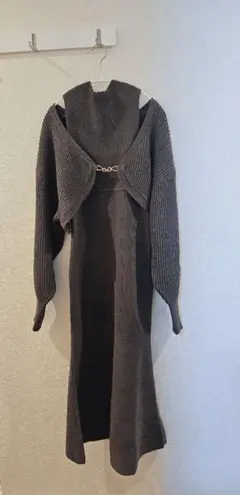 【美品】チェーン付カーデセットニットワンピース マーキュリーデュオ