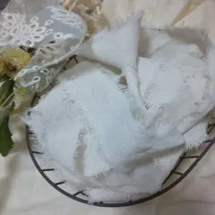 리미티드 컬러 핸드메이드 리본 코튼 린넨 오프화이트 컬러 (200cm)