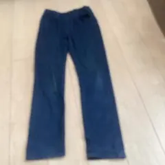 ダークブルー ストレートパンツ ウエストゴム　160ヒートテック