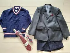 新品未使用品/男児フオーマルスーツ/ネクタイ/セーター/パンツ/６点セット