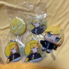 鏡音レン 缶バッジキーホルダーぬいぐるみ付き