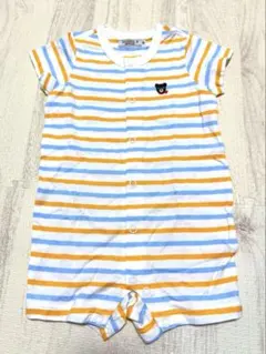 DOUBLE.B ストライプロンパース 80