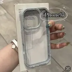 iPhone17ケース　青　水色　キラキラ　クリアケース　おしゃれ　可愛い