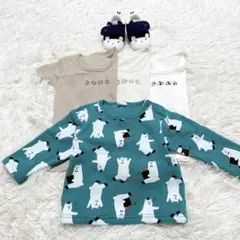 まとめ売り 裏起毛トップス80 あったか肌着80 靴120 セット