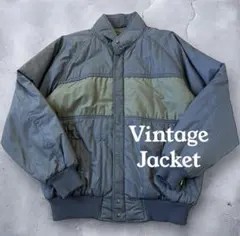 【80s vintage】リバーシブル　スイングトップ　ジップブルゾン　短丈 80s vintage】リバーシブル スイングトップ ブルゾン ベロア 短丈
