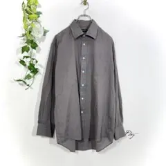 ヒロココシノ オム 長袖 シャツ L 84 グレー 灰色 レギュラーカラーのサムネイル