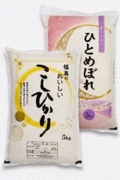 福島県 こしひかり ひとめぼれ 食べ比べセット 合計10kg 新米 送料無料のサムネイル