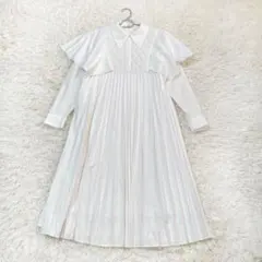 ち*☺様 美品　セルフォード　キルティング　ケープ　プリーツワンピース　36 白