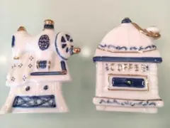 SETO CRAFT 壁掛け飾り置物2つ陶器レトロアンティークコーヒーミシンのサムネイル