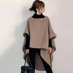 体型カバー✦秋冬ポンチョトップス✦女子会デートに最適