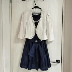 レッセパッセ　ネイビー パーティードレス 白ジャケットおまけします