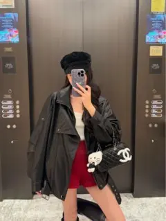 オーバーサイズレザージャケット 秋冬デート＆お出かけコーデに