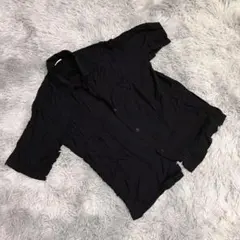 ジーユー　オープンカラーシャツ　（М）　五分袖　薄手　シンプル　無地　春　夏